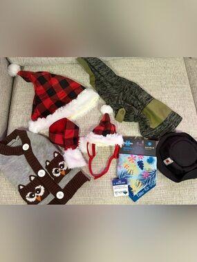 Small Dog Clothes Lot w Matching hat
